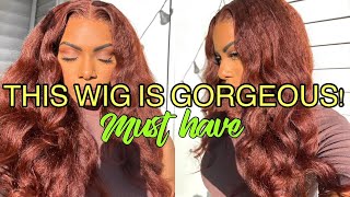This #Wig Is A Keeper! Stunning Ginger Kinky Straight Natural Hair Realistic Lace Front Julia Hair