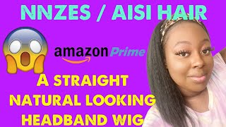 Great Natural Looking Headband Wig| Nnzes Aisi Hair| Amazon Hair|