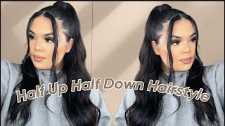 Half Up Half Down Hairstyle Using Hair Extensions 2022