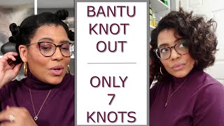"Bantu Knot Out On Blown Out Hair | Heatless Curls On Stretched Natural Hair | Naturalraerae