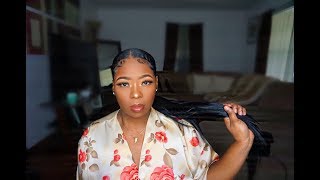 Sleek Low Extended Ponytail | No Glue On Natural Hair