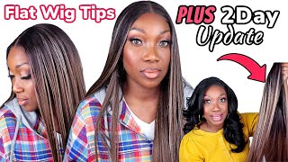 Flat Wig Install Tips | Sensationnel Human Hair Blend Butta Lace Straight 26 | 2Day Update Wigtypes