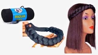 How To Make Braided Headband| Using Brazilian Wool| Easy/Creative D.I.Y