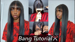 How To: Cut The Perfect Fringe Bangs On Lace Frontal Wig | Beginner Friendly Ft. Yolova Hair
