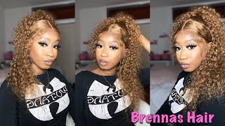 Affordable Honey  Blonde Curls | Hd Lace Frontal Wig Ft. Brennas Hair