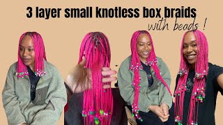 3 Layer Small Knotless Boxbraids With Beads