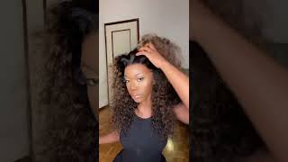 Glueless Frontal Sew-In, Long Curly Hair Look In Summer.