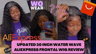 Updated 30 Inch Water Wave Aliexpress Frontal Wig Review| Wowear Hair