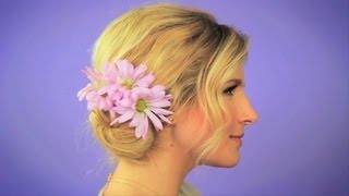 Easy Messy Hair Bun With Flowers - Beauty Bite With Mr. Kate | The Platform