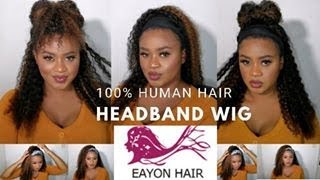 Ombre Human Hair Headband Wig | Ft. Eayon Hair | Affordable Highlighted Wig