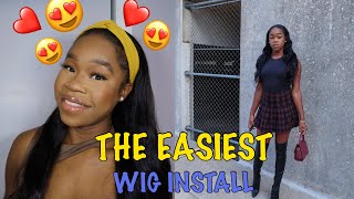 Easiest Headband Wig Install Ever! No Lace No Glue Ft. World New Hair