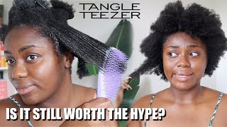 I Tried Tangle Teezer On My 4C Hair Again....Detangle + Low Ponytail Tutorial