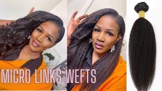 Omg I Tried Kinky Straight Microlinks Wefts On Natural 4C Hair |Ygwigs