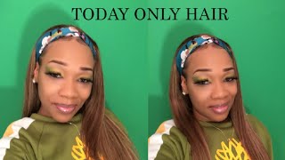 Ready To Go "Honey Blonde Highlight Headband Wig Ft.Todayonly Hair