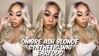 Ombre Ash Blonde Body Wave Synthetic Wig | Earfodo Amazon | Lindsay Erin
