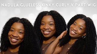 Nadula Glueless Kinky Curly V Part Human Hair Coily Wig: Installation And Styling