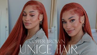 Watch Me Install This Amazing Copper Brown Colored Wig Ft Unice Hair