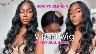 V Part Wig Install On 4B Hair| Quick Protective Styling With Undetectable Parting | Ft Nadula Hair