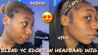 How To Blend 4C Edges With A Headband Wig (+ Unboxing And Install) Ft. Elemohair | Chiiix3