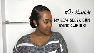 My Low Sleek Bun Tutorial | Using Hergiven Hair Clip Ins!