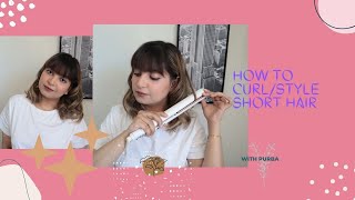How To Curl/Style Short Hair With A Straightener || Tutorial