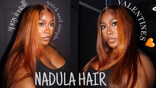 *Start To Finish* Easy Spray Install W/ Pre Colored Ginger Highlight Wig | Nadula Hair