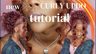 Messy Curly Frontal Wig Updo| Ft. Sunberhair