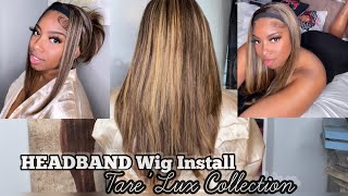I'M In Love  Quick & Simple Honey Brown Headband Wig Install Ft. Tare' Lux Collection