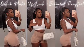 Grwm: Extended Ponytail With Side Bang + Quick Make-Up Look