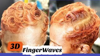 How To: 3D Fingerwaves On Natural Hair | Soft Pixie Curls