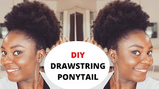 How To // Drawstring Ponytail On Short Natural Hair.