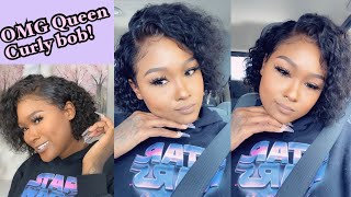 Short Curly Hair Transform! Must Have Curly Bob Lace Wig Ft. Omgqueen Hair