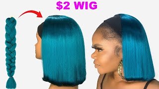 I Made This $2  Bob Wig In Less Than 2Hours/ Using Braid Extension