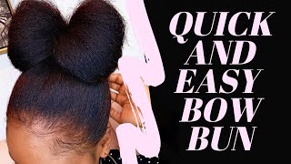How To Do A Bow Bun With Relaxed Nigerian Hair - Detailed Tutorial