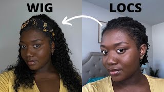 Curly Headband Wig Over Locs | Cornrows, Slicked Baby Hairs, And Install