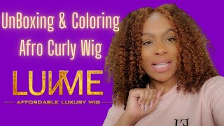 Luvme Hair Review | Beginner | Unboxing And Colored Undetectable Glueless Afro Curly Lace Wig