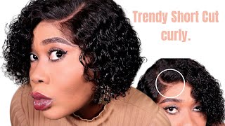 Must Have ! Trendy Short Cut Curly Undetectable Lace Wig | Luvmehair