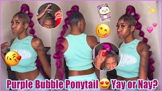 How To Do Bubble Ponytail On Natural Hair | Pre-Dye Rose Pink Color | Virgin Hair Ft.#Ulahair