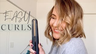 How To Curl Your Hair With A Straightener Easy For Beginners | Short Hair