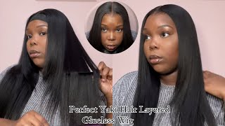 Perfect Yaki Texture Layered Straight Wig With New Air Lace & Relaxed Hair Ft. Myfirstwig