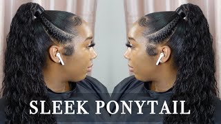 How To: Sleek Invisible Ponytail With Braids || Natural Hair Ponytail