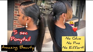 Literately The Quickest Ponytail You'Ll Ever Install | Amazing Beauty | Kells 100%Ual