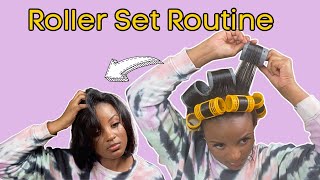How To Roller Set Hair | Roller Setting Tutorial For Relaxed Hair
