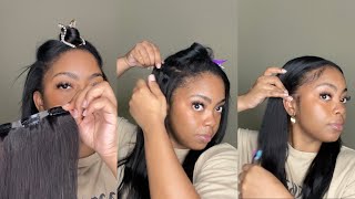 How To Quickly Add Volume To Thin Relaxed Hair With Seamless Clip Ins Ft. Ygwigs
