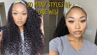 No Lace No Glue! Glueless 3 Min Wig Install|Curly Headband Wig|Nadula Hair