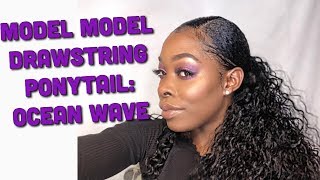Sleek Drawstring Ponytail On Natural Hair | $20 Model Model Drawstring Ponytail