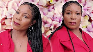 How To Wear A Criss Cross Braided Wig | Braided Wig Review | Lisa Rogers