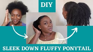 How To: Diy Sleek/Slick Down Fluffy Ponytail | 4C Natural Hair. Springy Afro Twist-Outre X-Pression