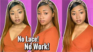 No Lace Front Wig Needed! Fast And Easy Headband Wig Tutorial | Myfirstwig Ombre Blonde Wig Review