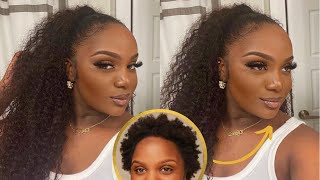 Easy Hairstyle For Short Type 4 Natural Hair With A V-Part Wig | Nadula Hair